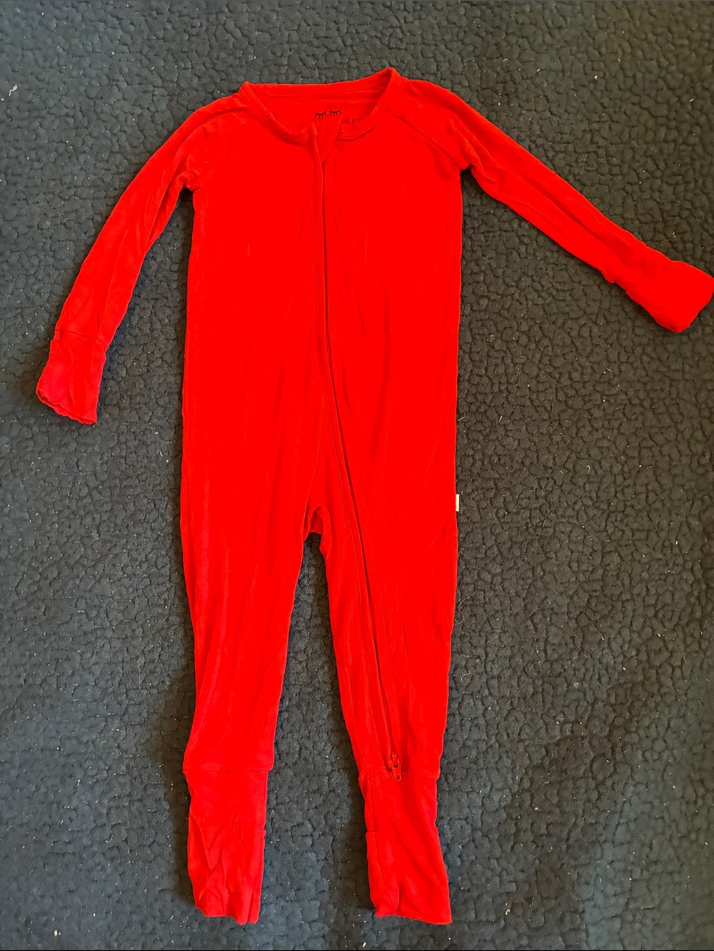 Little Sleepies Bright Red Zip-Up Footie Pajamas